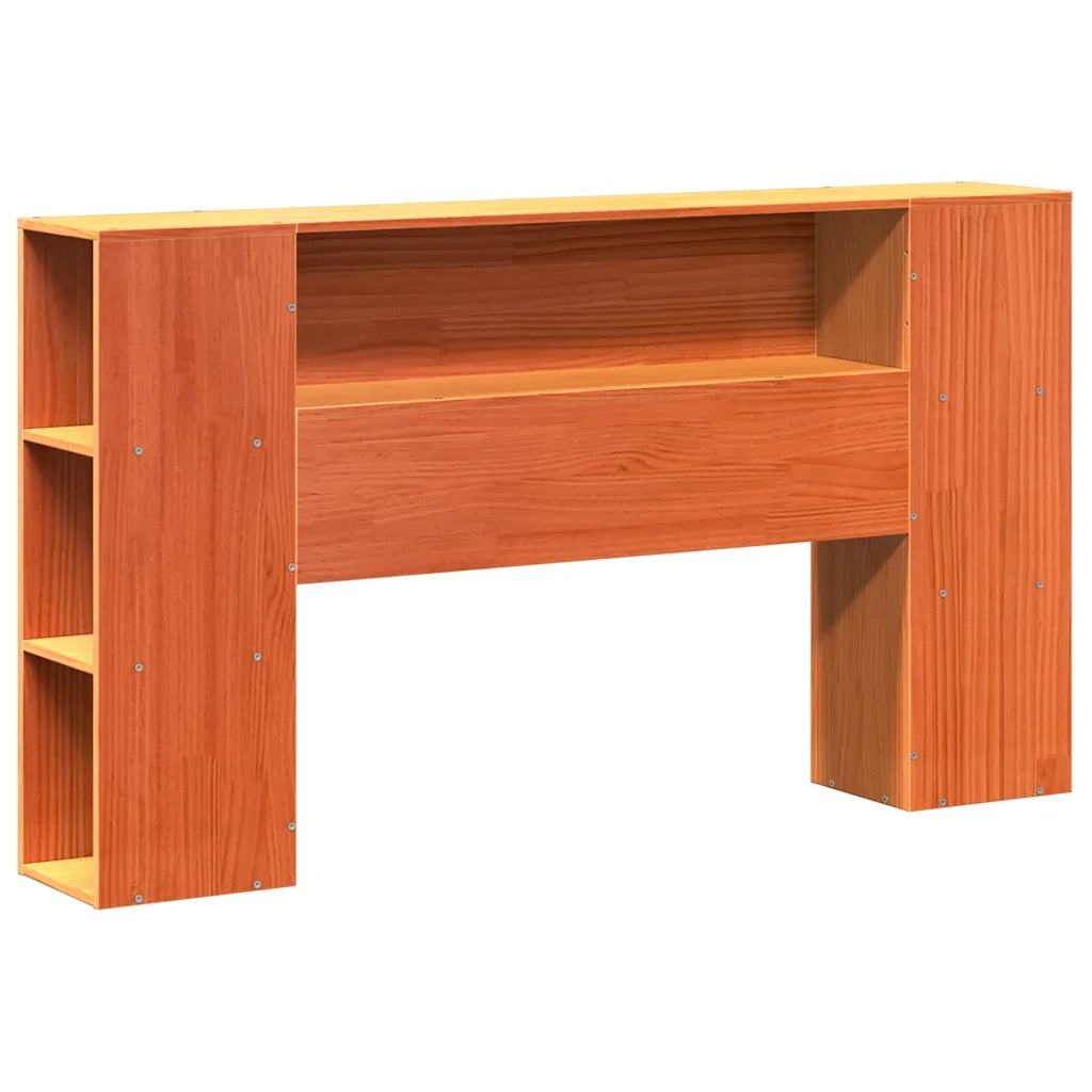 Letto Libreria senza Materasso Marrone Cera 140x200 cm in Pino 3321671