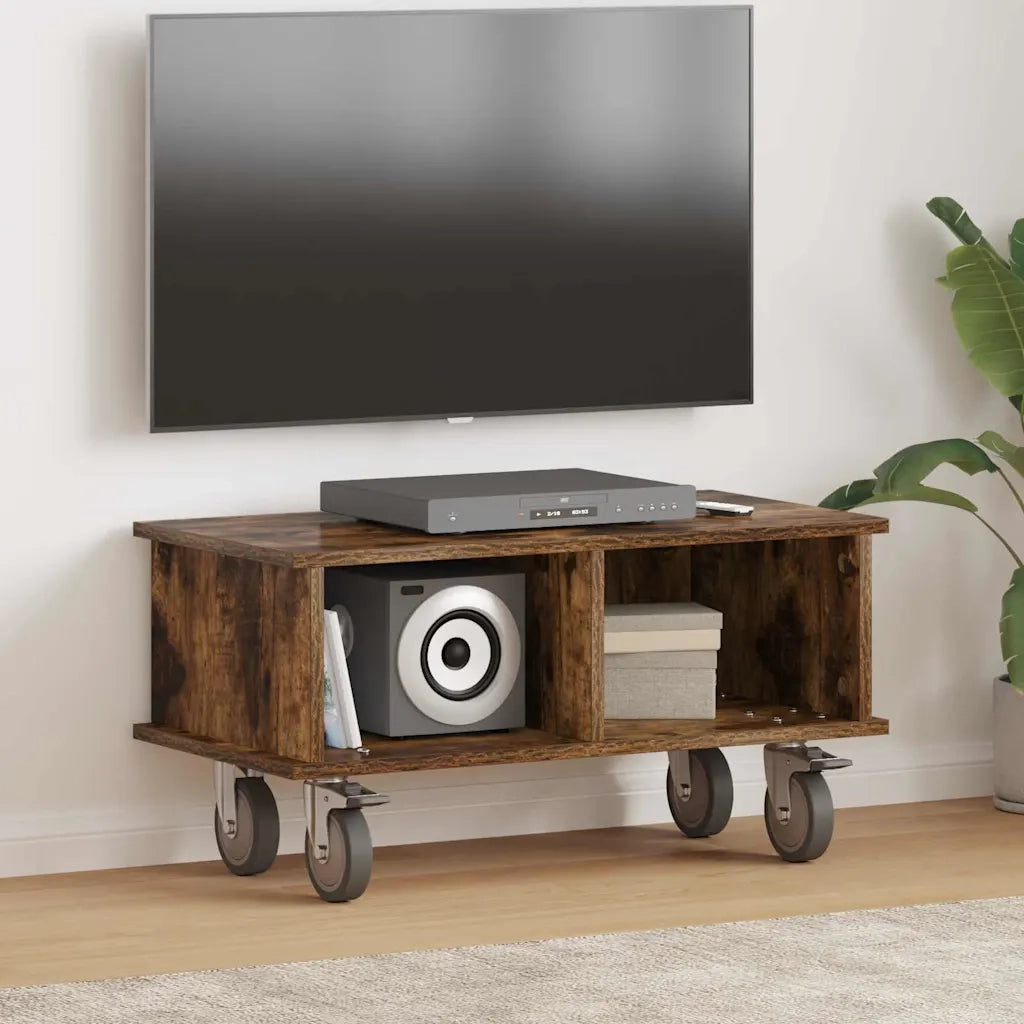 Supporto TV-Credenza per TV-Mobile TV Rovere fum¨¦ 68,5 x 35 x 35 cm Legno multistrato