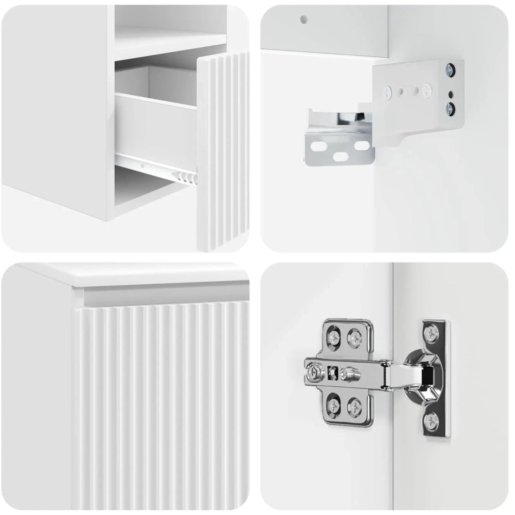 Set di Armadi da Bagno 3 pz Bianco Lucido 49,5 x 44,5 x 65 cm 3405681