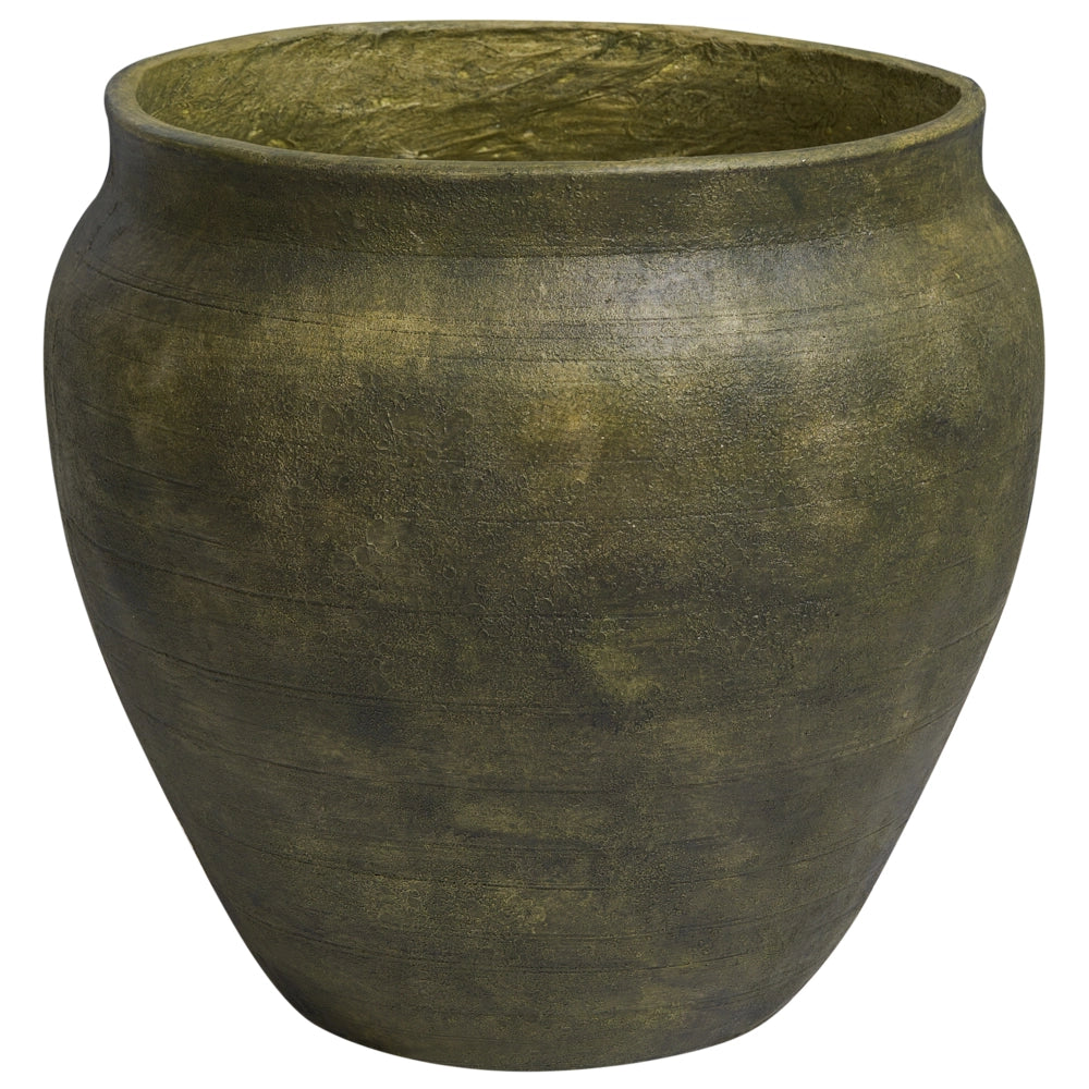 Vaso Piante Verde Scuro Pietra Fibra d'Argilla 54 x 54 x 49 cm Poliresina Interno Esterno