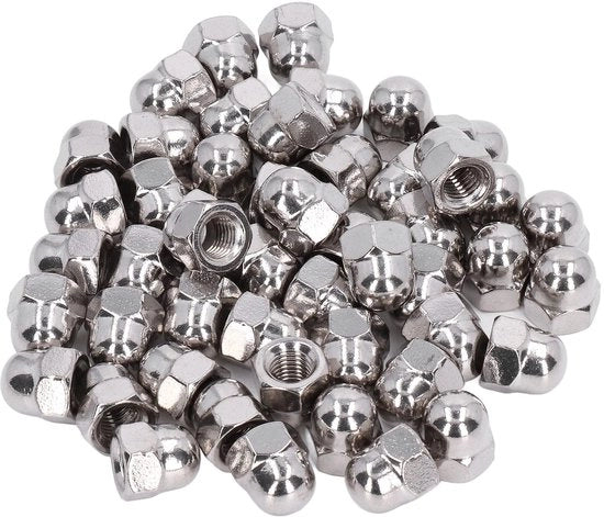 Kit di Assortimento per Bottiglie - 50 pezzi - Coperchio a Cupola a 6 facce in Acciaio Inox - M3/M4/M5/M6/M8/M10/M12 - Alta Qualità - Lavorazione Efficiente - Bocchette
