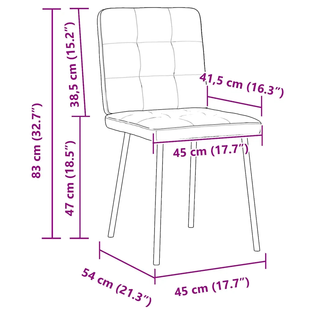 Sedie da Pranzo 2 pz Blu in Velluto 4101067