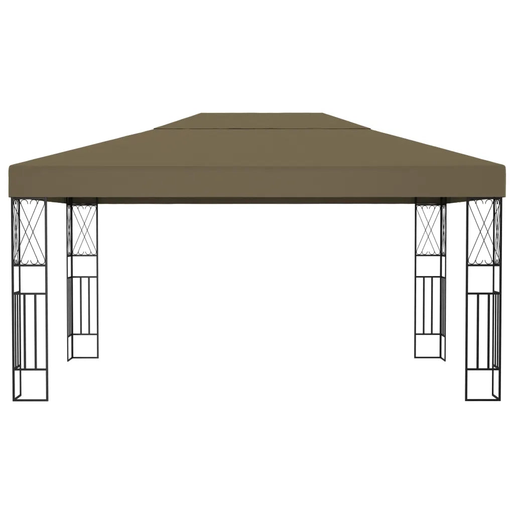 Gazebo con Luci a Stringa LED 3x4 m in Tessuto Grigio Talpa 3070331