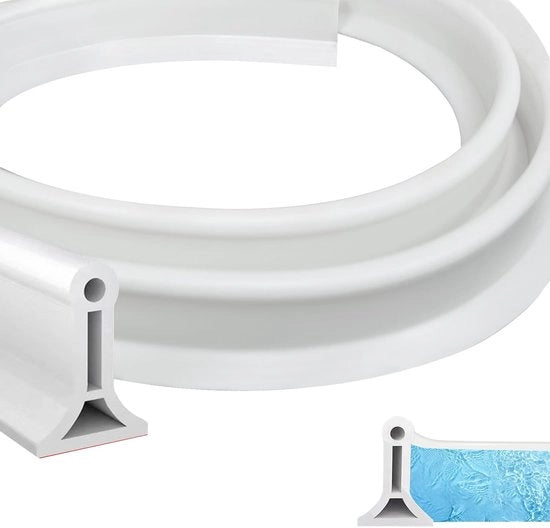 Striscia di protezione idrorepellente 200 cm - Autoadesivo - Striscia di silicone per impermeabilizzazione - Stop acqua - Drenaggio per pavimento doccia - Altezza 4 cm - Striscia di impermeabilizzazione doccia
