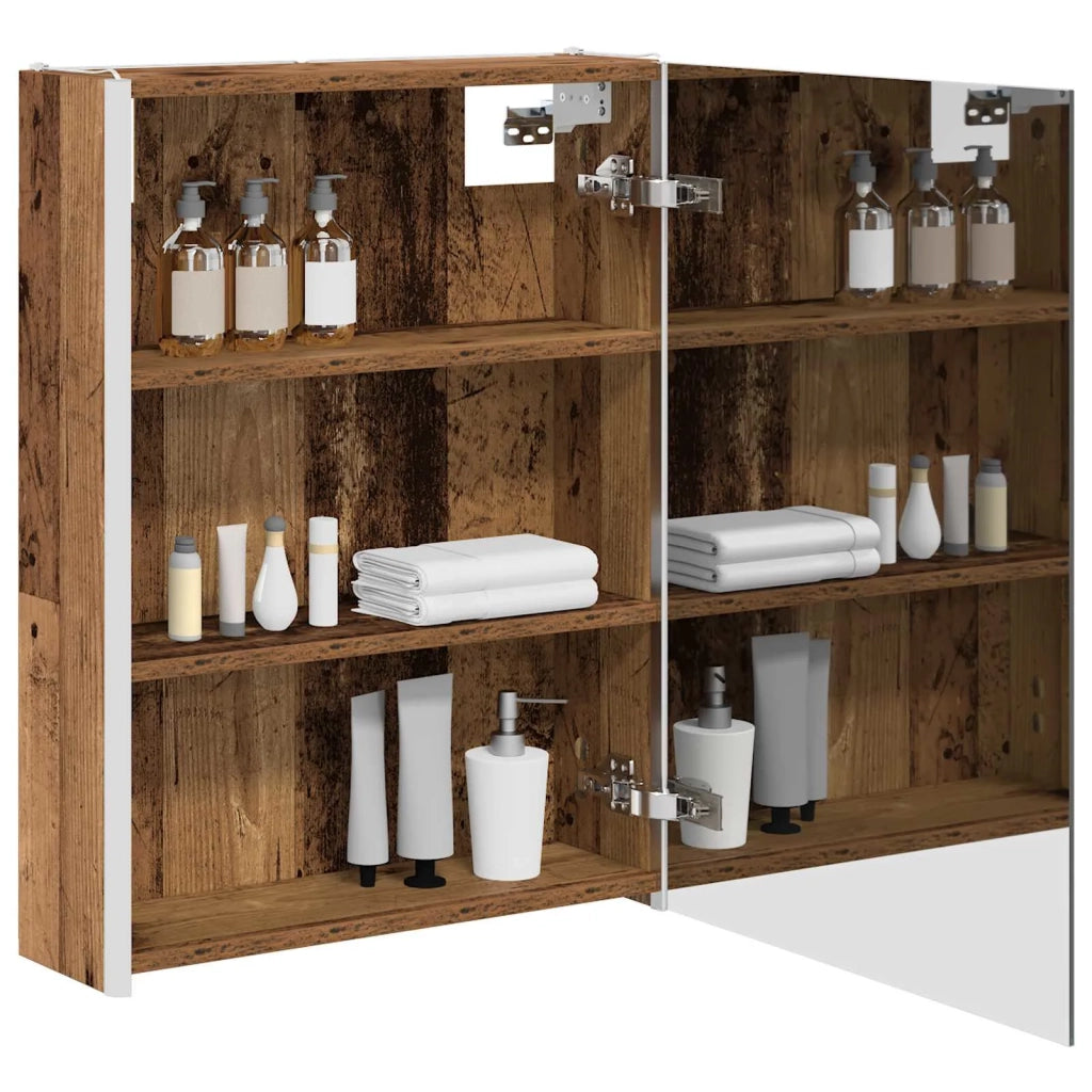 Mobiletto per specchio da bagno Legno vecchio 889237