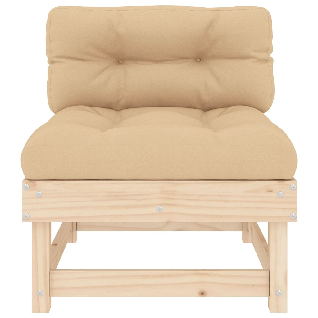 Divano Centrale con Cuscini-Sofa Modulare-Divanetto in Legno di Pino 429922