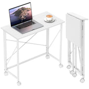 Scrivania pieghevole con ruote ¨C Xylo ¨C bianco 80x40 cm