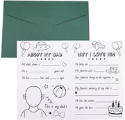 Carta di auguri per il Giorno del Padre con busta - Set di carte di auguri - Carte di auguri bianche - Lavori di artigianato DIY - 24x18cm - Carta premium