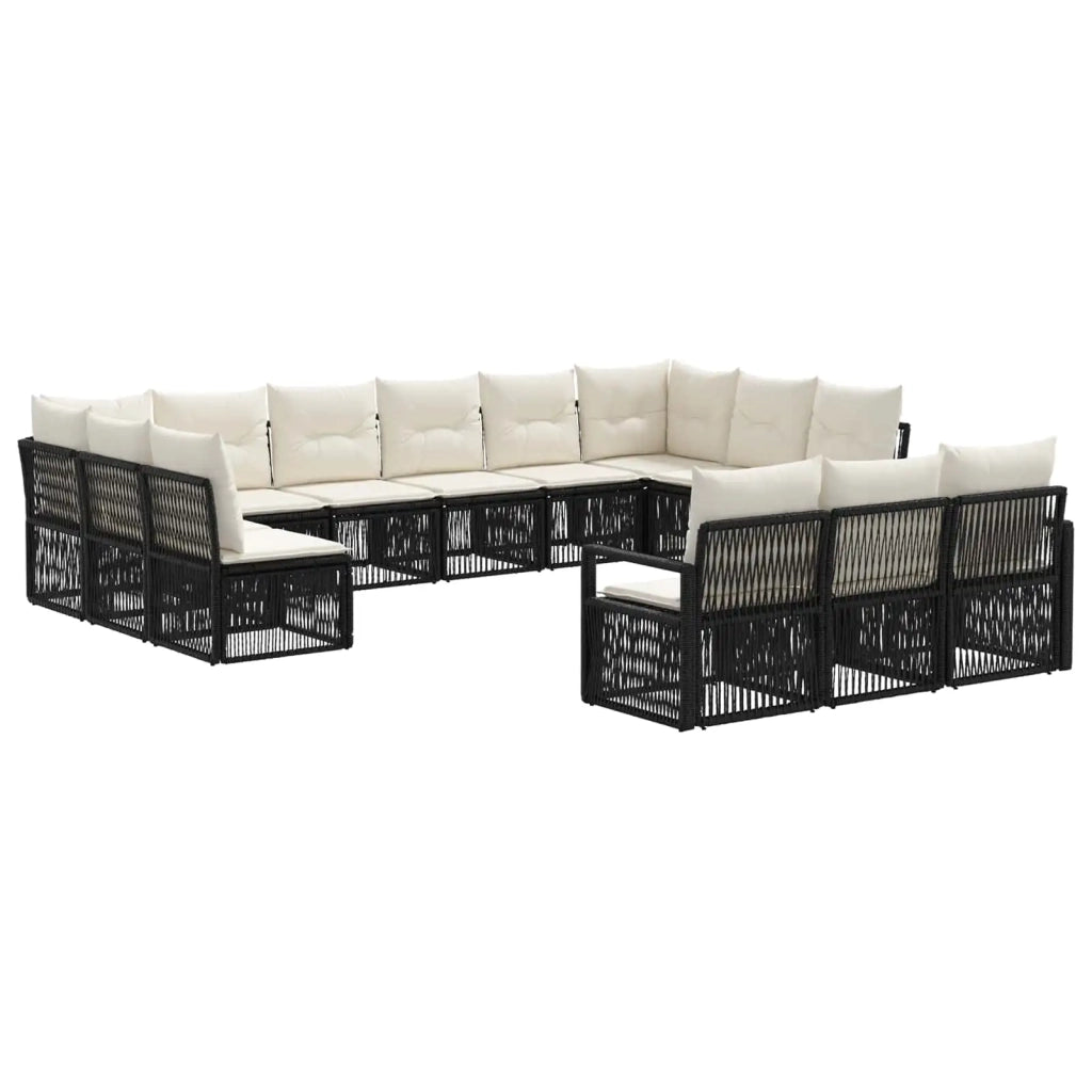 Set Divano da Giardino 13 pz Nero polyrattan 3435862