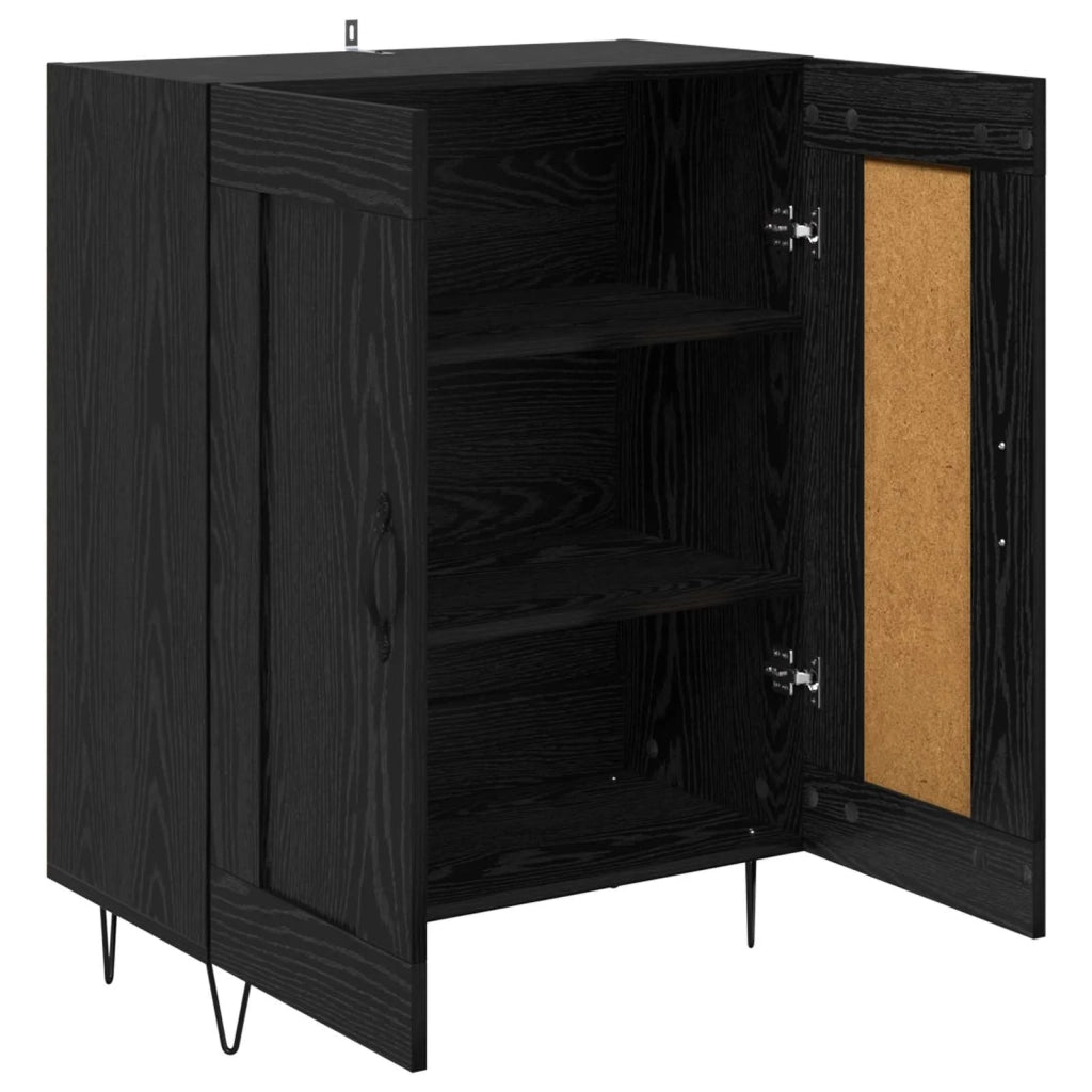 Credenza | Madia | Buffet da pranzo | Armadio da pranzo Rovere Nero 69,5 x 34 x 90 cm