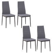 Set 4 Sedie Imbottite da Pranzo ¨C Zephmum ¨C Grigio Tessuto Metallo