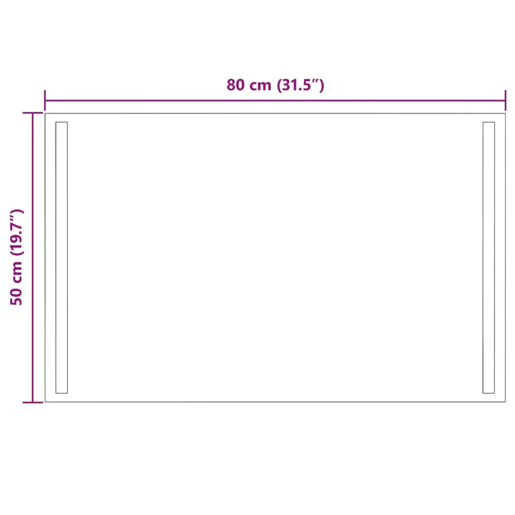 Specchio da bagno LED Trasparente 80 x 50 cm vetro temperato 42045798
