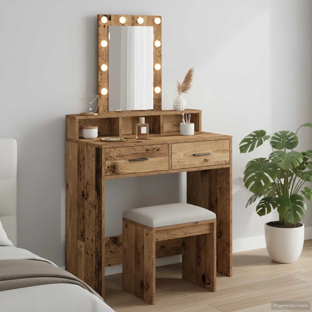 Toeletta | Tavolo da Trucco Marrone 79 x 41 x 140 cm Legno multistrato