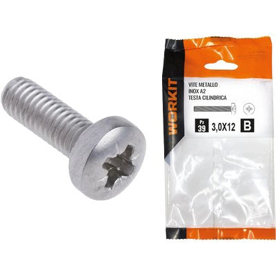 VITE METALLO TC INOX A2 SELF WORKIT - CAVA PH FILETTO INTERO MM 6X16 CF=PZ 12- 5 confezioni