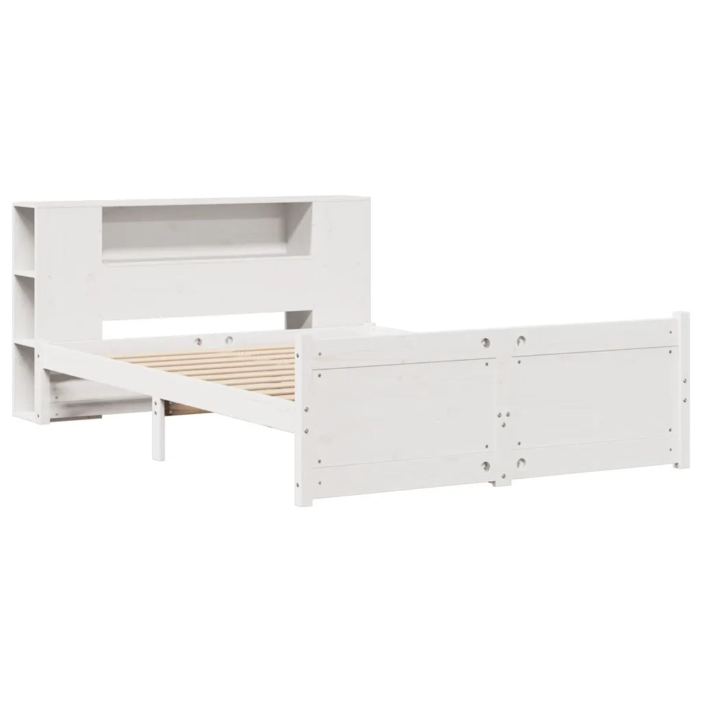 Letto Libreria senza Materasso Bianco 140x200 cm Legno di Pino 3322438