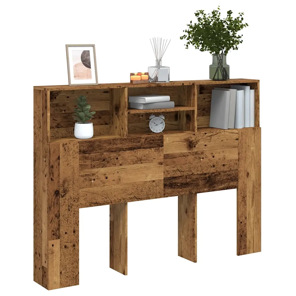 Testiera | Testata con Scomparti Legno Antico 140x19x103,5 cm