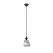 Lampada a sospensione industriale Leyo nera E27 15cm