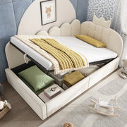 Letto Imbottito Daybed con Contenitore ¨C Xylo ¨C Velluto Beige 90x190