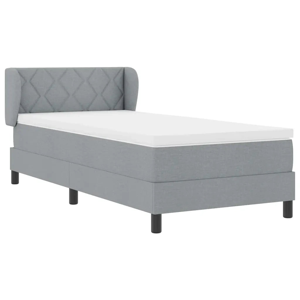 Letto a molle con materasso Grigio chiaro 90 x 200 cm Tessuto 3340066