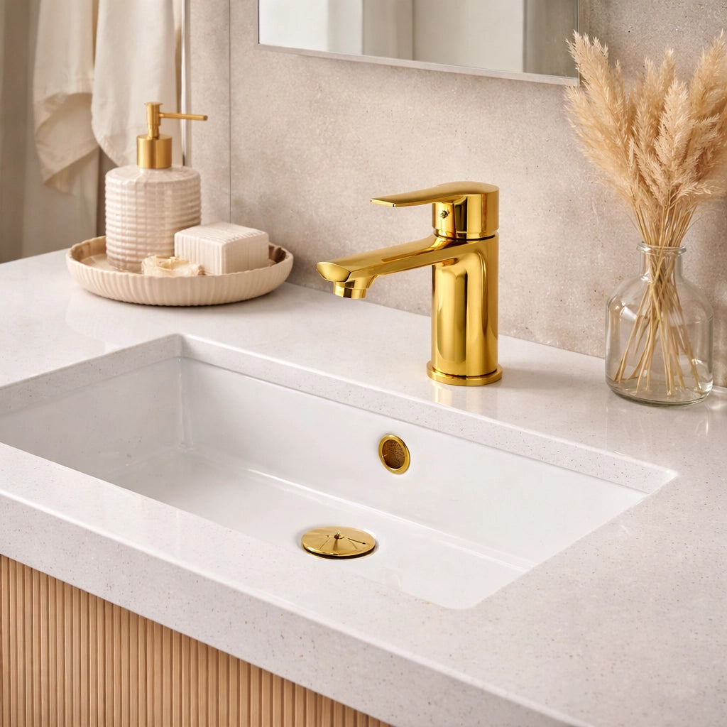 Miscelatore Rubinetto Colore Oro Casa Bagno Lavabo Monocomando Moderno 94012