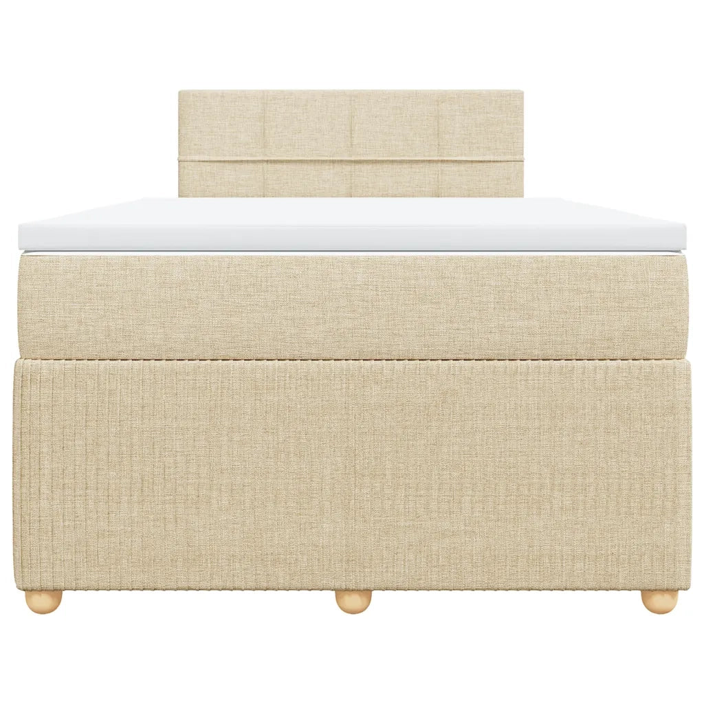 Giroletto a Molle con Materasso Crema 120x190 cm in Tessuto 3287400