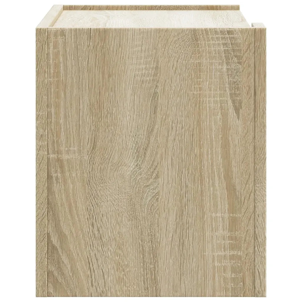 Set di 2 Comodini | Armadio da Notte | Mobiletto da notte a Muro Rovere Sonoma 45x30x35 cm
