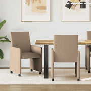Sedie da Pranzo con Ruote 2 pcs Cappuccino 57 x 66 x 94 cm 42017822