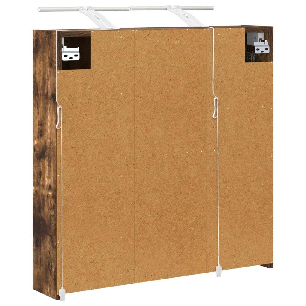 Mobiletto per specchio da bagno Rovere fumé 70 x 14,5 x 70 cm 889099