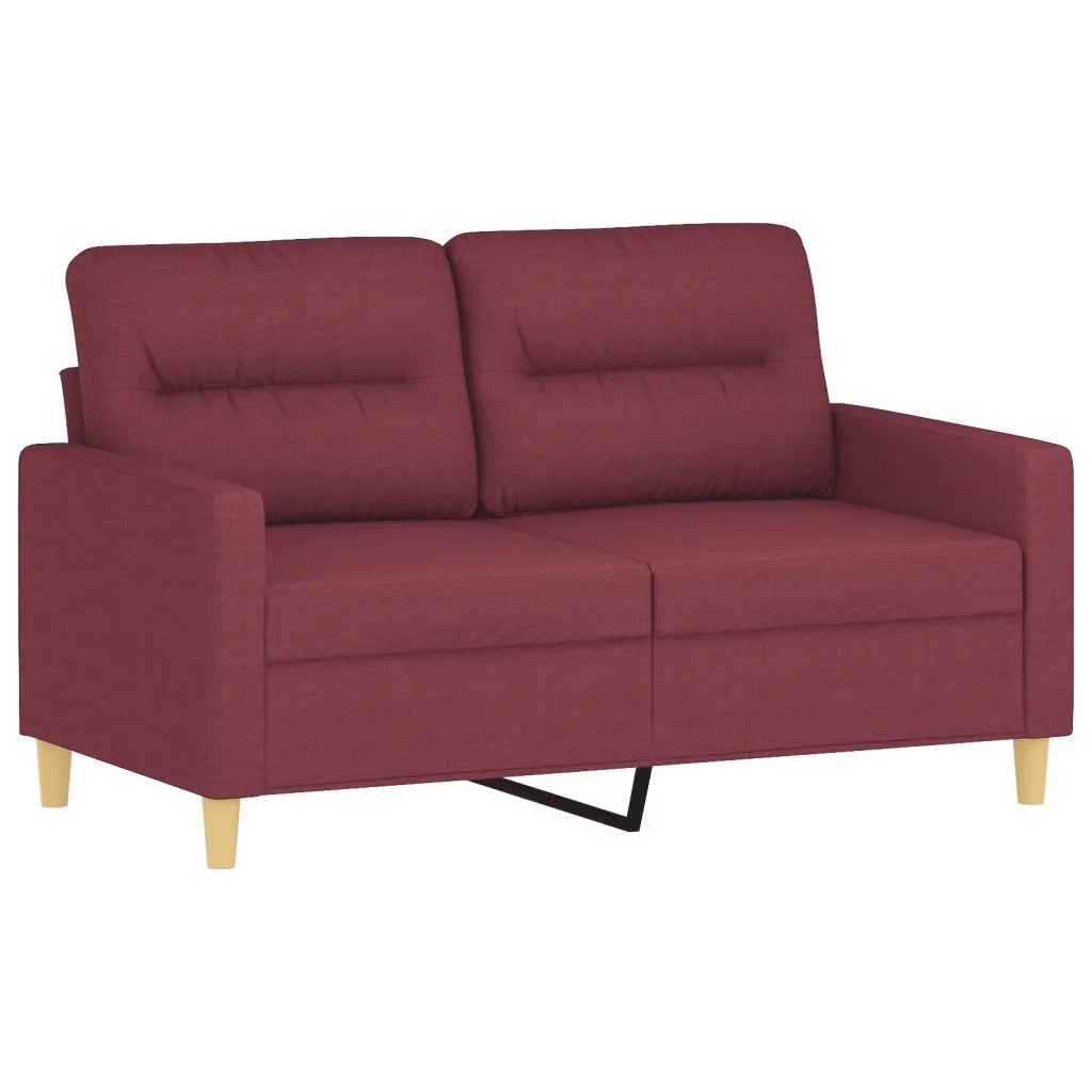 Set di Divani 4 pz con Cuscini Rosso Vino in Tessuto 3201550