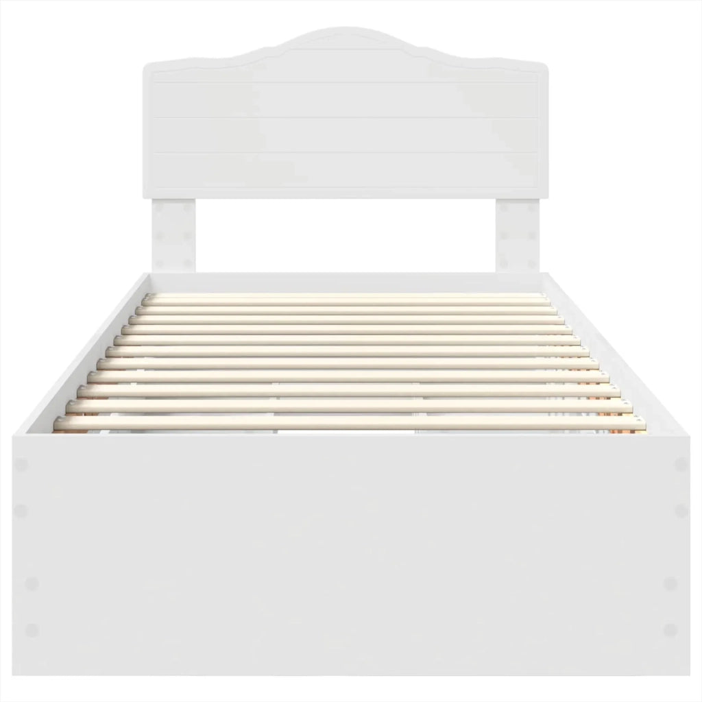Letto singolo | Letto per adulti | Struttura del letto Bianco 100 x 200 cm Legno Ingegnerizzato