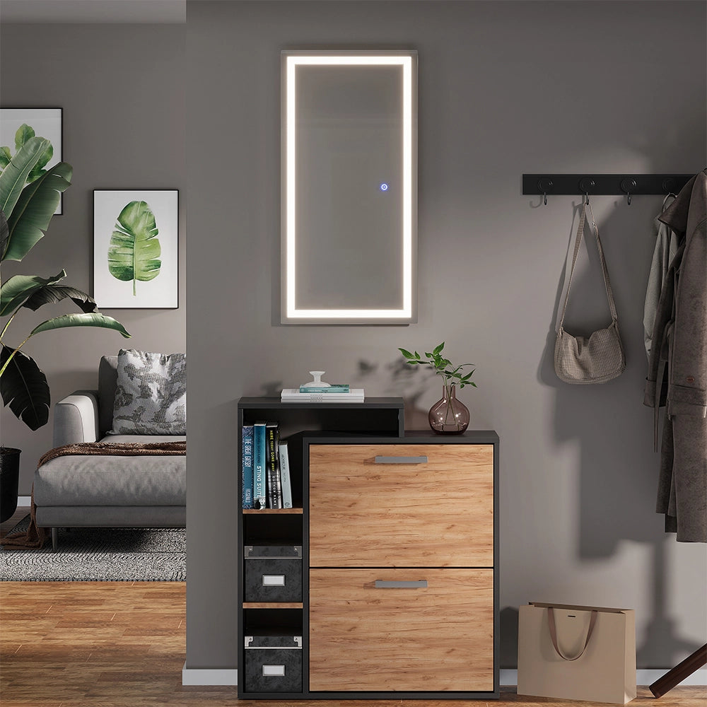 Vicco Specchio bagno Vetro 80 x 40 cm con illuminazione frontale