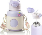 Bottiglia termica per bambini - Sportiva a 500ml con imbuto in canna e isolamento per caldo e freddo
