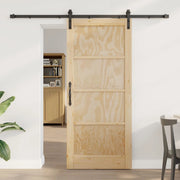 Porta scorrevole Naturale 86 x 198,5 cm Legno Massello di Pino 3445447