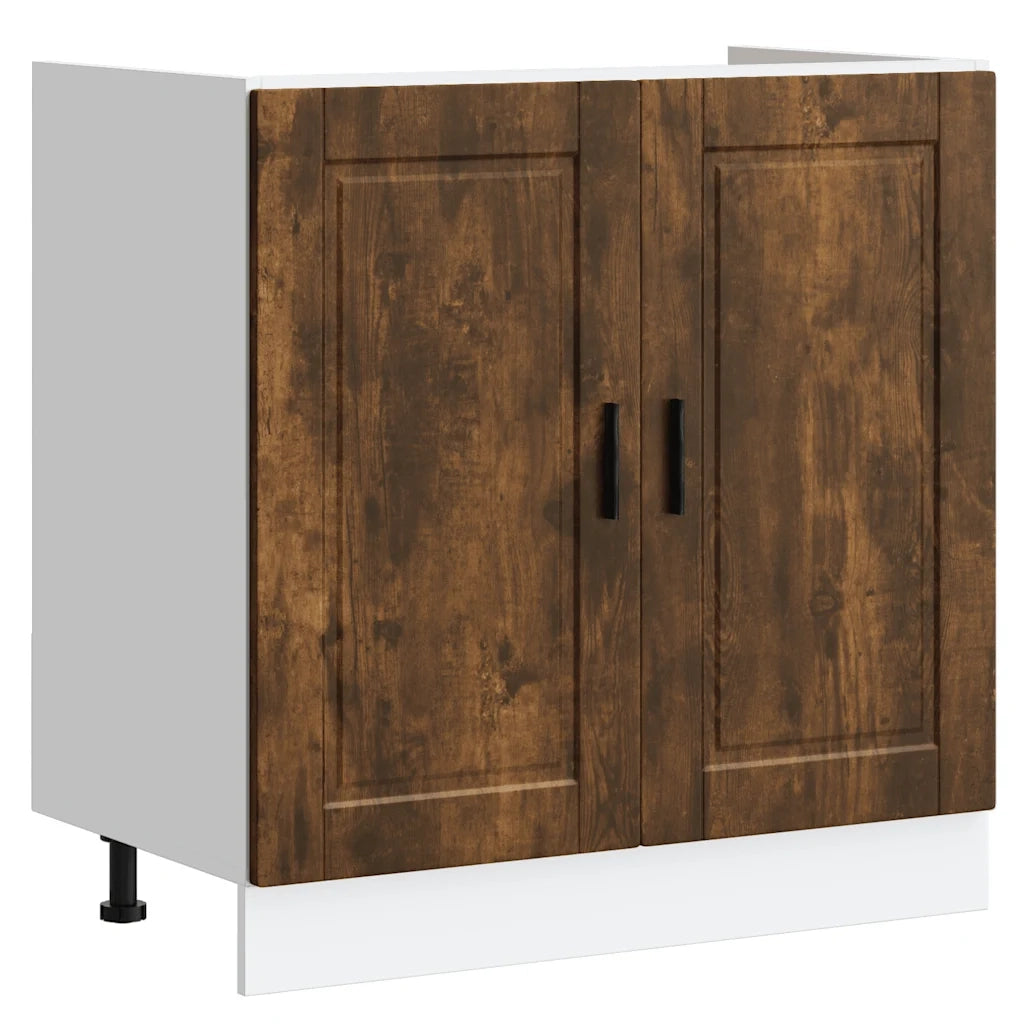 Mobile base lavello-Armadietto da bagno Porto Rovere Fumo 80x46x81,5 cm Truciolato