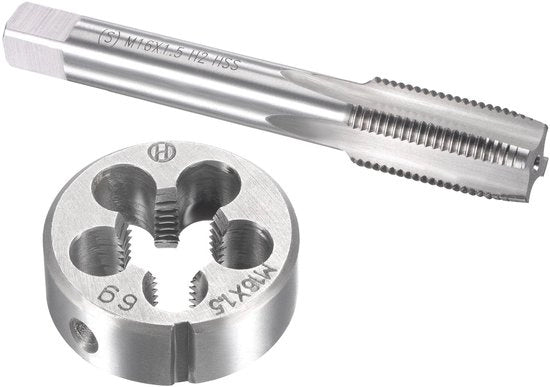 Set di viti e matrici M16 x 1,5 mm - Resistente - Set di misurazione della testa delle viti - Taglio preciso - Foratura precisa - Durata estesa - Set di viti e matrici