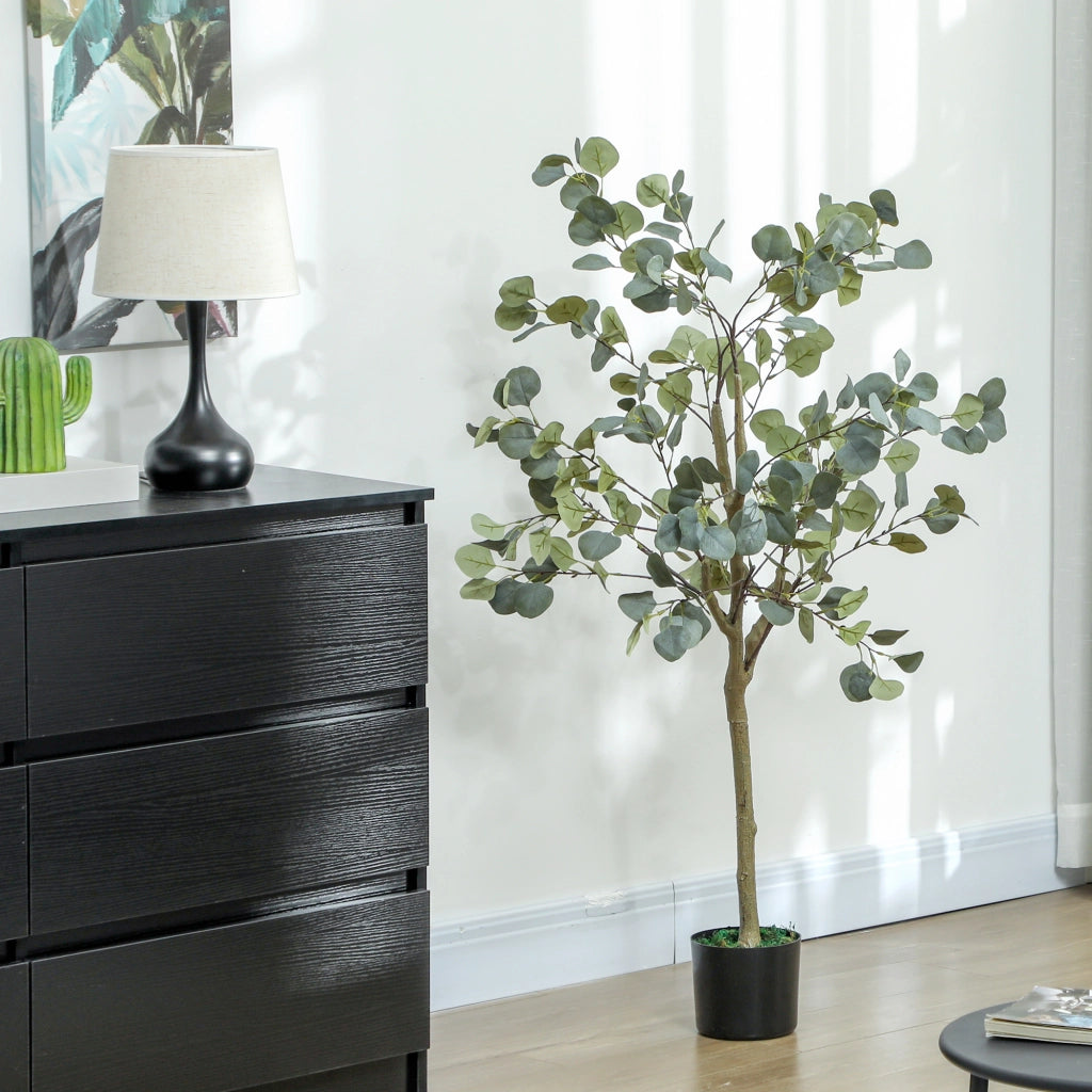 Pianta Artificiale Eucaliptus 120 cm in Vaso per Interni Verde ¨C zephmum ¨C Verde Sintetico
