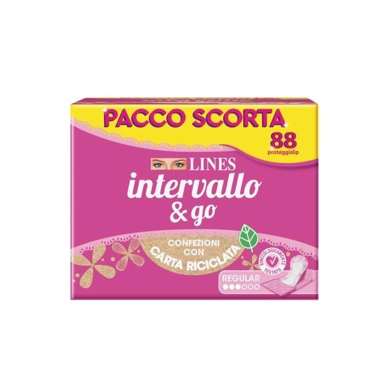 LINES PROTEGGISLIP INTERVALLO 88 PZ MODELLO ASSORBENZA REGULAR RIPIEGATO