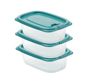 Set di 3 contenitori in plastica rettangolari con coperchi, 550 ml, contenitori per alimenti, contenitori per conservazione degli alimenti, contenitori per granola, adatti per frigorifero, scuola, lavoro e viaggio.