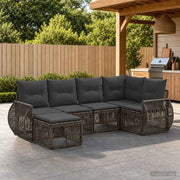 Set Divano da Giardino 6 pz Grigio e Grigio Scuro polyrattan 3435485