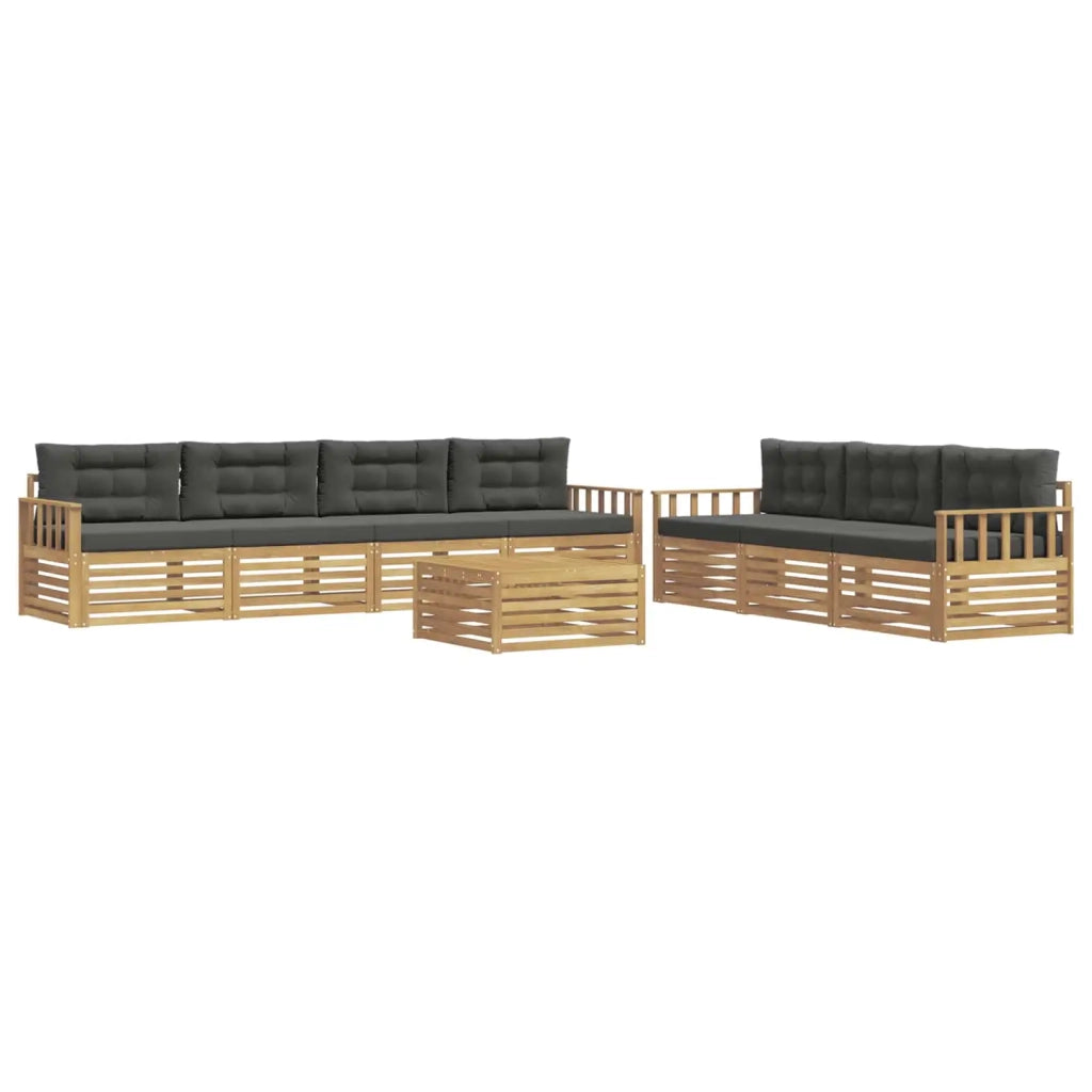 Set di divani da esterno 8 pz Bianco e Antracite Poliestere 3390157