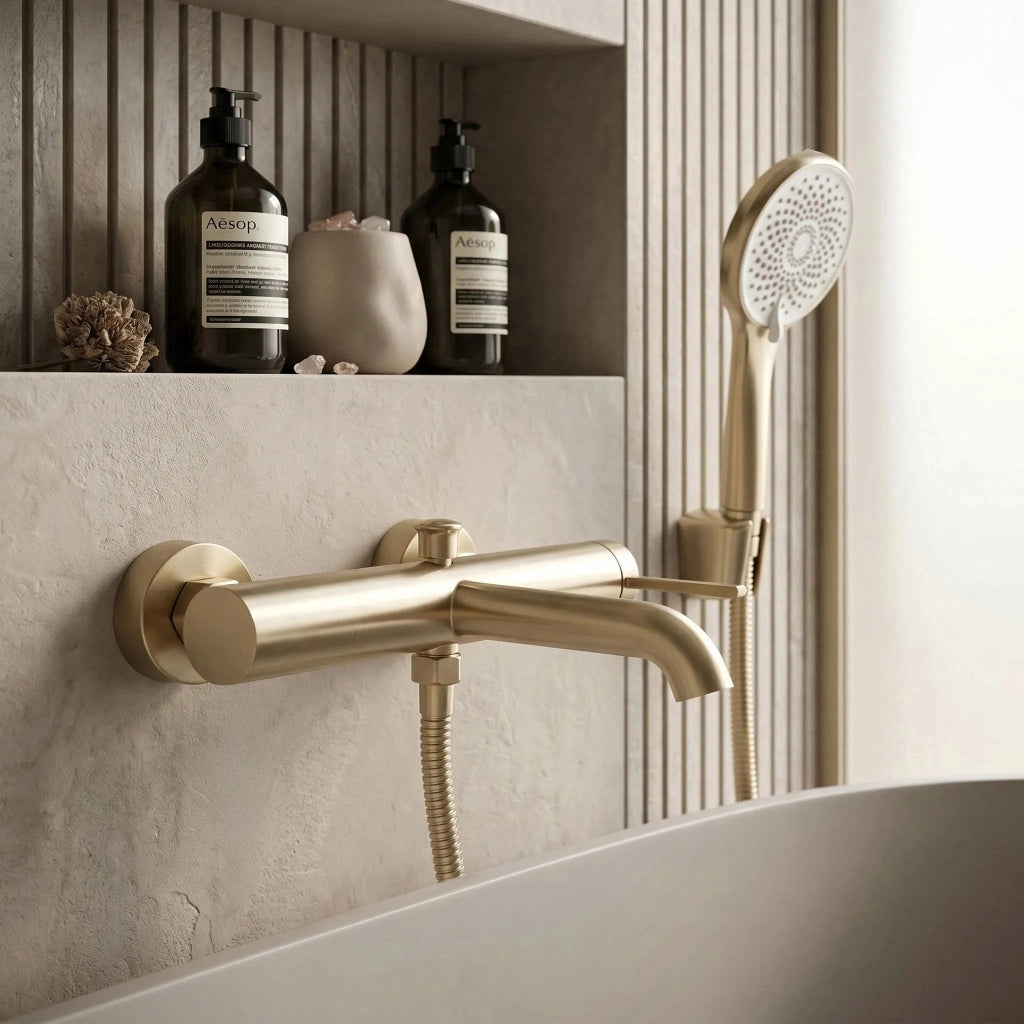 Rubinetto Da Vasca Rea Rivo Brush Gold