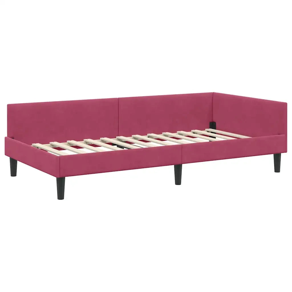 Struttura Letto Angolare con Materasso 2 pz-Giroletto con materasso Verde Velluto 597613