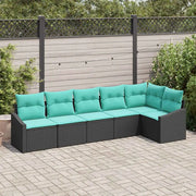 Set di divani con cuscino 6 pcs Nero polyrattan 3346746