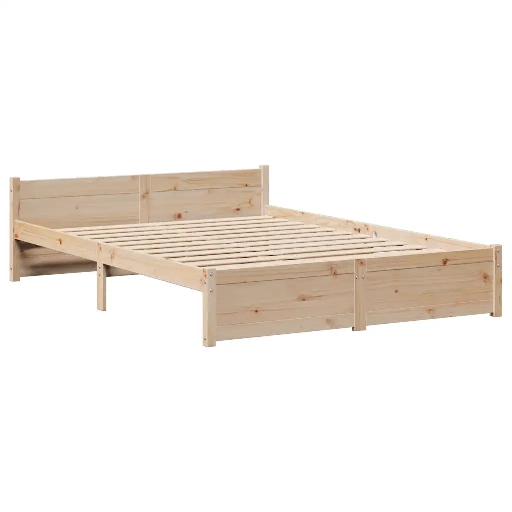 Giroletto con Testiera 150x200 cm in Legno Massello di Pino 3306764
