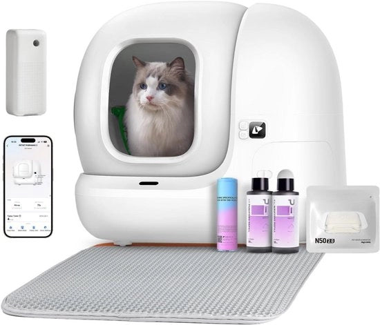 Cassetta per gatti automatica - Cassetta per gatti self-cleaning - Inclusa matrice per cassetta per gatti e pacchetti di assorbimento aggiuntivi - Cassetta per gatti self-cleaning automatica -