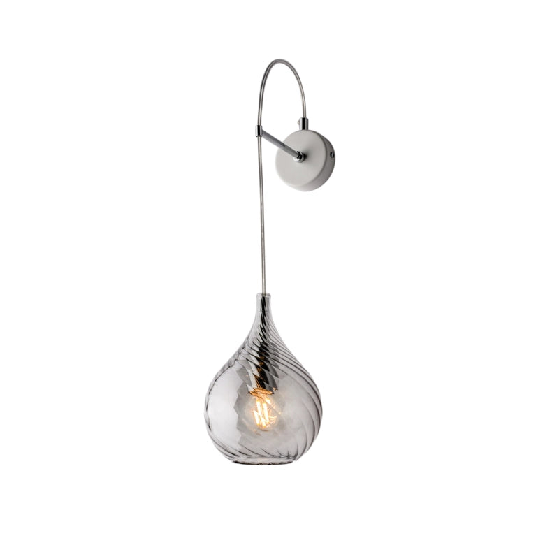 Pluvia Applique in ferro con vetro grigio pyrex 1 luce .14 P.21 BL264-AP1-GR