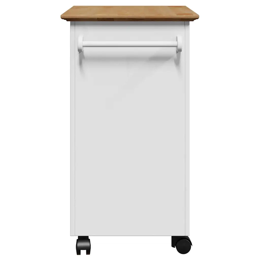 Carrello da Cucina BODO Bianco e Marrone 67,5x45x80 cm 4016879