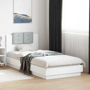 Giroletto con Testiera-Struttura Letto con testiera Bianco 100x200 cm in Legno Multistrato 618531