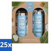 Doppio Set Regalo Detersivo e Balsamo Corpo - Acqua di Coco e Fiori di Mimosa - Confezione in Bulk - 25 pezzi