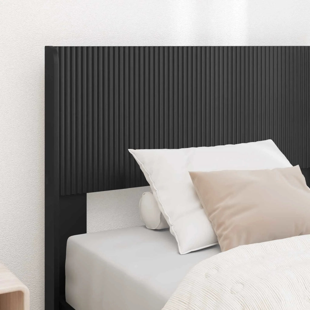 Struttura del letto con stoccaggio e testata Nero 100 x 200 cm 3414330